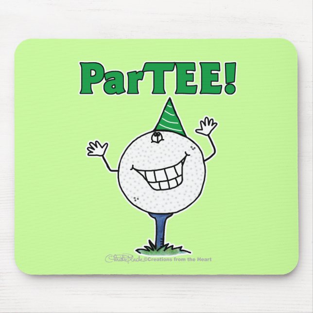 Golf Ball Character ParTEE! Mouse Mat (Front)