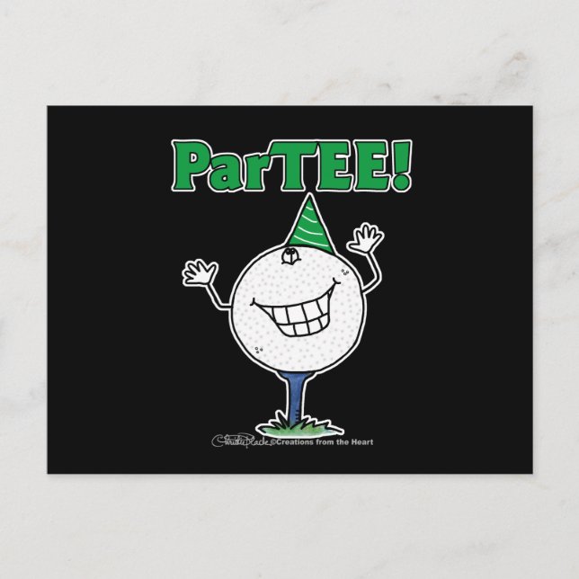 Golf Ball Character ParTEE! Postcard (Front)
