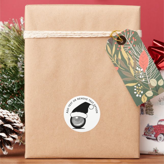 Golf Ball Christmas Classic Round Sticker (Holiday)