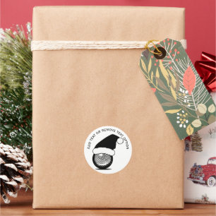 Golf Ball Christmas Classic Round Sticker