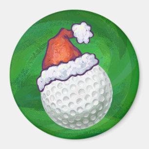 Golf Ball Christmas Hats Magnet