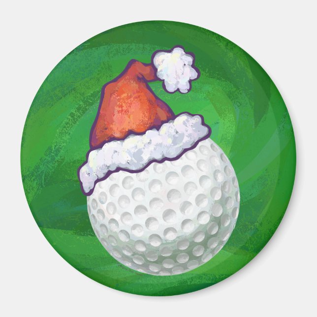 Golf Ball Christmas Hats Magnet (Front)