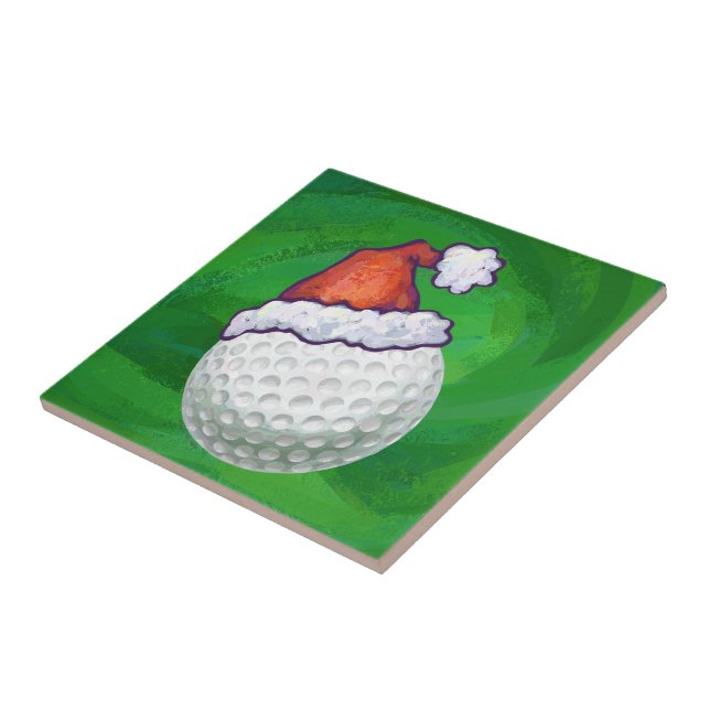 Golf Ball Christmas Hats Tile (Side)