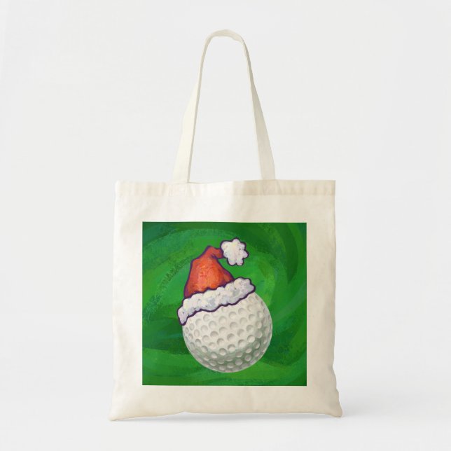 Golf Ball Christmas Hats Tote Bag (Front)