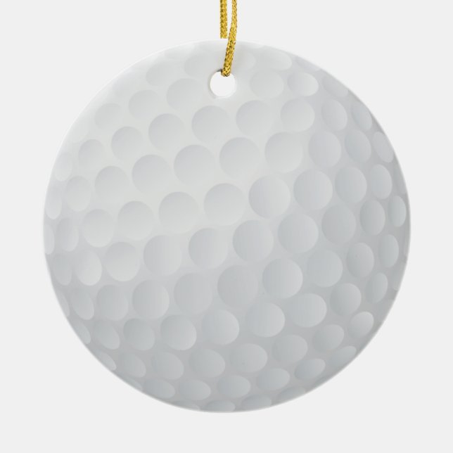 golf ball Christmas keepsake Ceramic Tree Decoration (Front)
