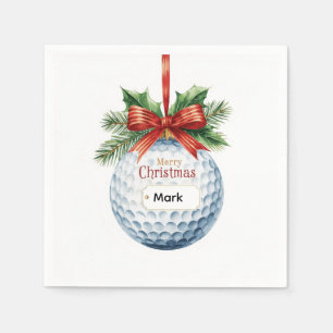 Golf Ball Christmas themed Napkin