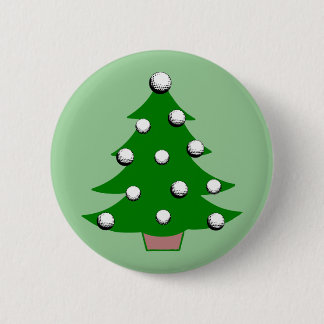 Golf Ball Christmas Tree 6 Cm Round Badge