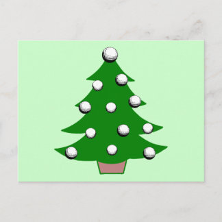 Golf Ball Christmas Tree Holiday Postcard