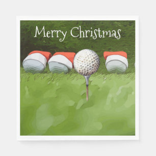 Golf Ball Christmas with lots of Ball golfer Napkin