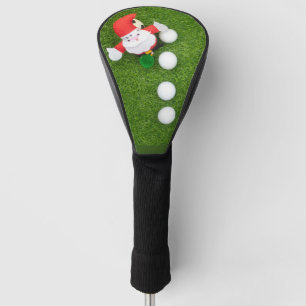 Golf Ball Christmas with Santa Claus on green Golf Head Cover