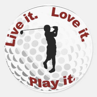 golf ball classic round sticker