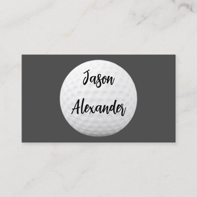 golf ball clean minimalist grey and white custom  business card (Front)