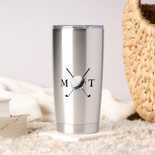 Golf Ball Club Personalised Initial Monogram Insulated Tumbler