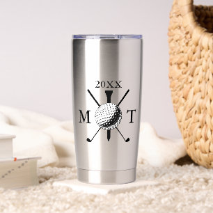 Golf Ball Club Personalised Initial Monogram Year Insulated Tumbler