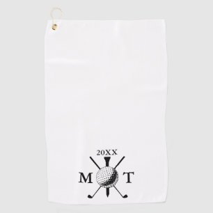 Golf Ball Club Personalised Initial Monogram Year Towel