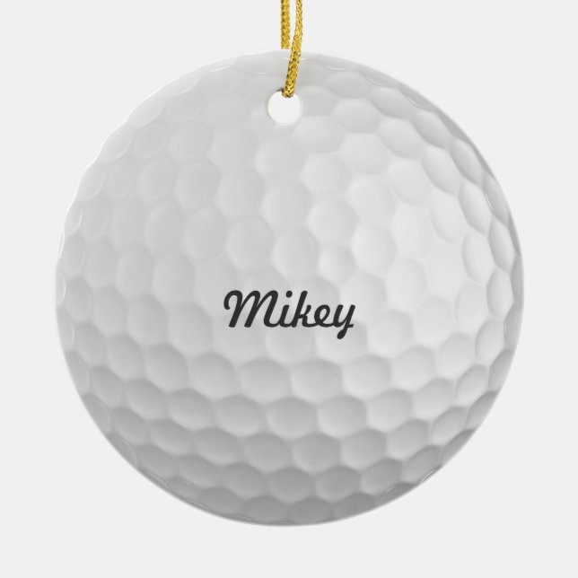 Golf Ball Customisable Ceramic Tree Decoration (Front)