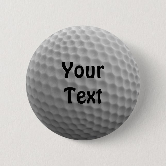 Golf Ball Customise Personalise Change Font Colour 6 Cm Round Badge (Front)
