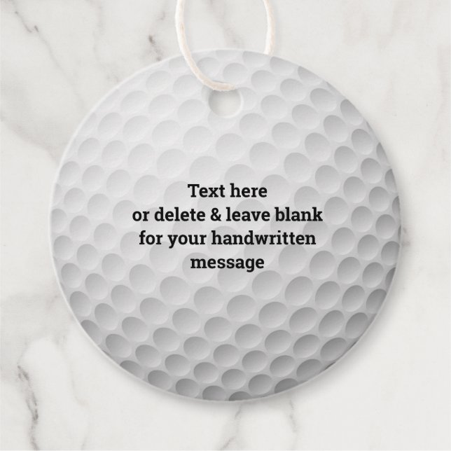 Golf Ball Design Favour Card Tags (Front)