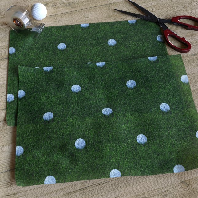Golf Ball Design Green Grass Pattern Tissue Paper (Creator Uploaded)