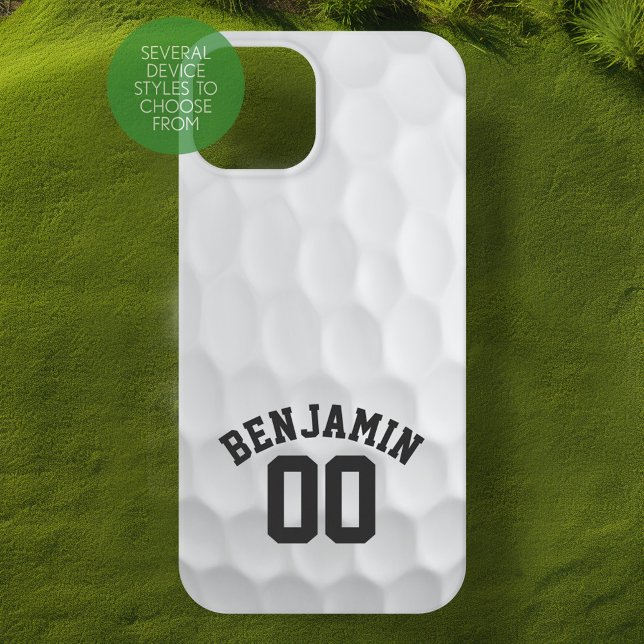 Golf Ball Dimples and Custom Name Number Case-Mate iPhone Case (Personalized Golf Phone Case)