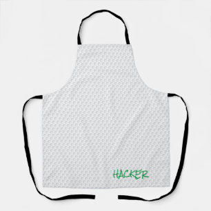 Golf Ball Dimples HACKER text Funny Sports Apron