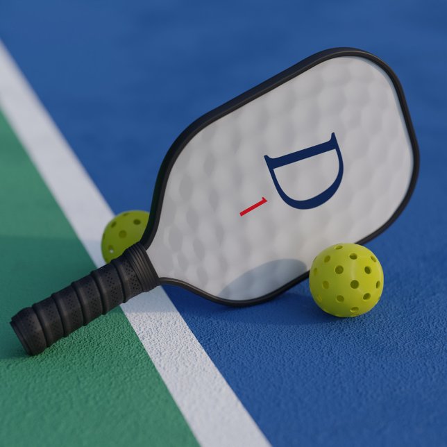 Golf Ball Dimples Monogram Pickleball Paddle (A pickleball paddle for the golfer in your life. Just add their initial and number)