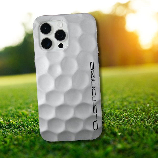 Golf Ball Dimples pattern with Personalised Text Case-Mate iPhone Case (Creator Uploaded)