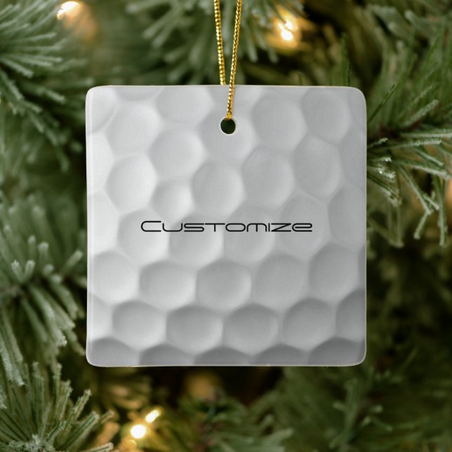 Golf Ball Dimples pattern with Personalised Text Ceramic Ornament (Tree)