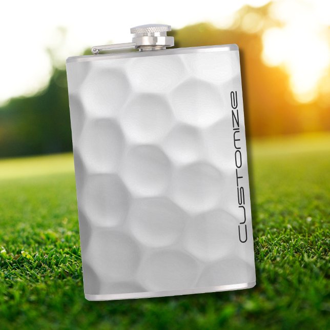 Golf Ball Dimples pattern with Personalised Text Hip Flask (Creator Uploaded)