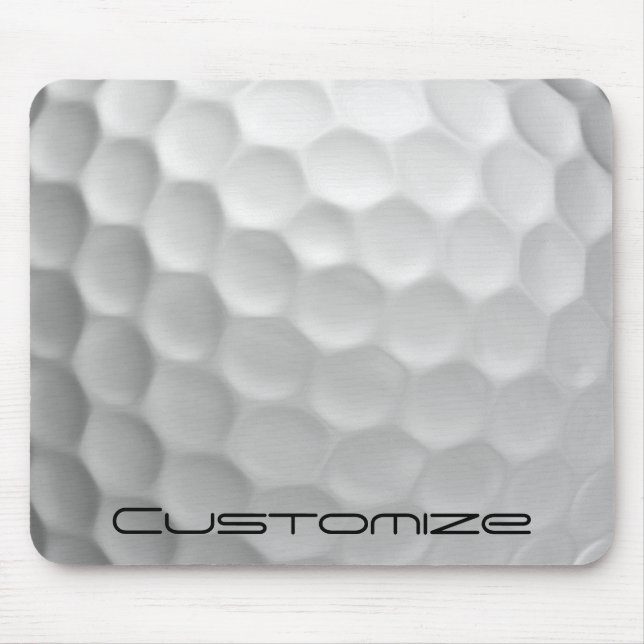 Golf Ball Dimples pattern with Personalised Text Mouse Mat (Front)