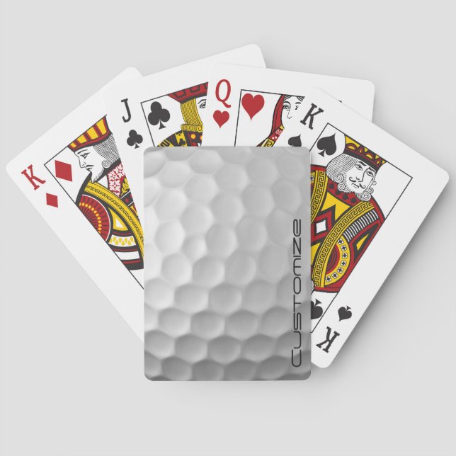Golf Ball Dimples pattern with Personalised Text Playing Cards (Back)