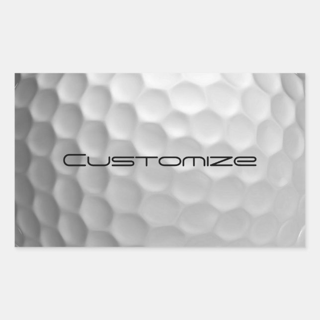 Golf Ball Dimples pattern with Personalised Text Rectangular Sticker (Front)