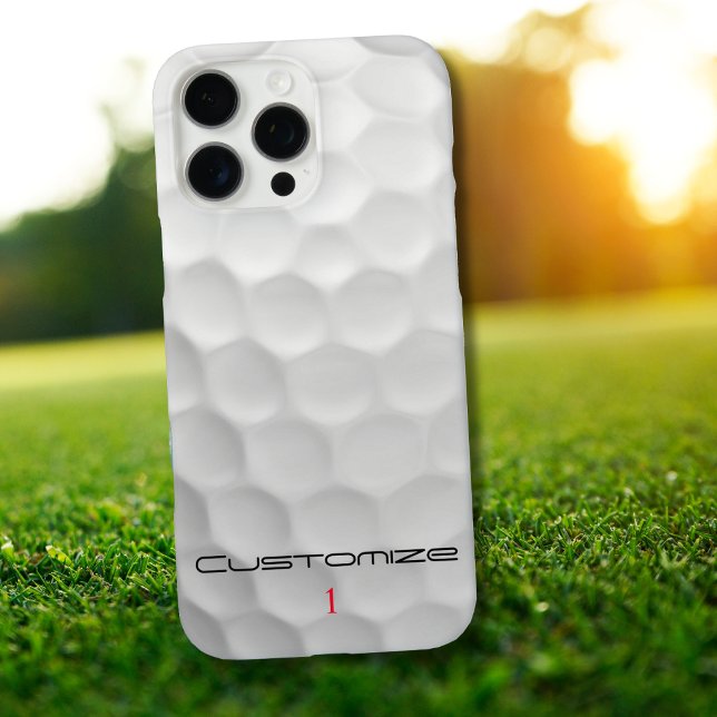 Golf Ball Dimples Personalised Text and Number Case-Mate iPhone Case (Creator Uploaded)