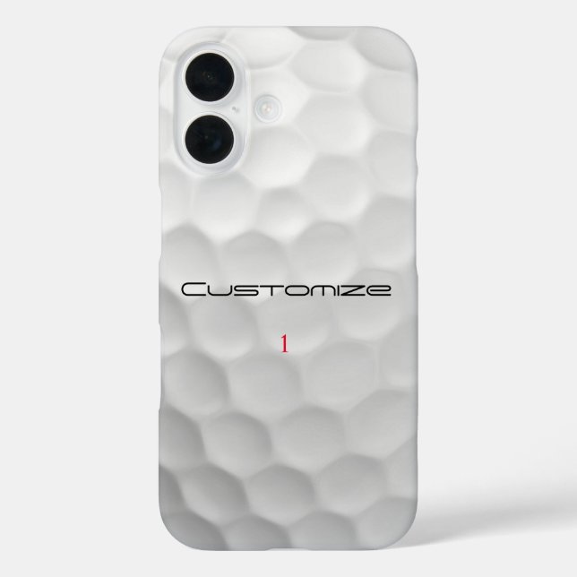 Golf Ball Dimples Personalised Text and Number Case-Mate iPhone Case (Back)
