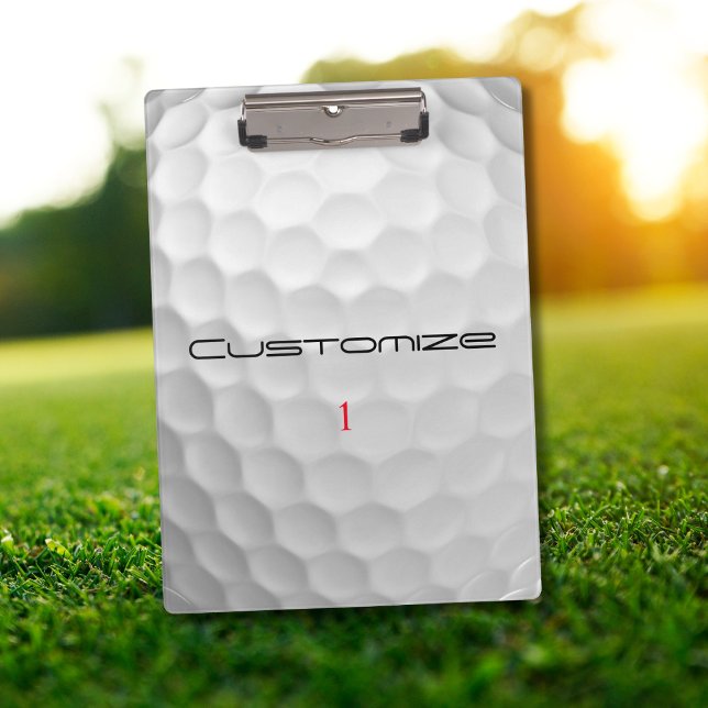 Golf Ball Dimples Personalised Text and Number Clipboard (Creator Uploaded)