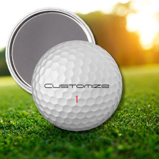 Golf Ball Dimples Personalised Text and Number Magnet
