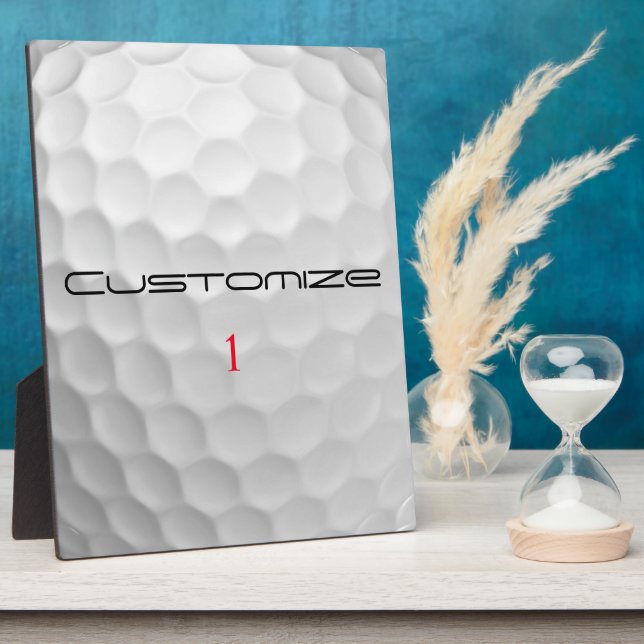 Golf Ball Dimples Personalised Text and Number Plaque (Side)