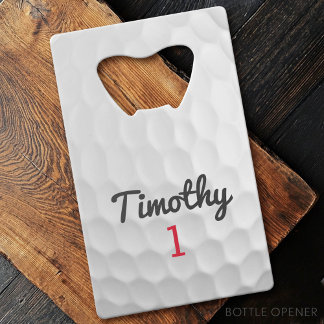 Golf Ball Dimples with Black Name Red Number
