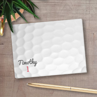Golf Ball Dimples with Black Name Red Number Post-it Notes