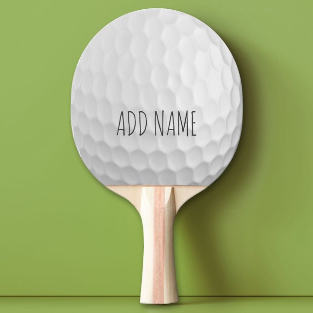 Golf Ball Dimples with Custom Name Ping Pong Paddle (Custom Ping Pong Paddle - Golf Ball)
