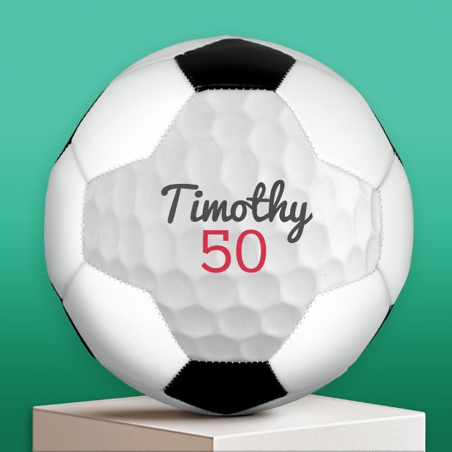 Golf Ball Dimples with Name and Number (Custom Soccer Ball)