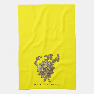 Golf Ball Eater Petroglyph Kitchen Towel
