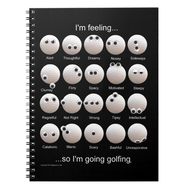 Golf Ball Emotions Chart Notebook (Front)