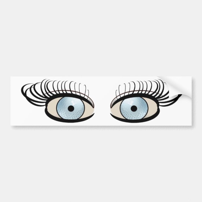 Golf Ball Eyes Bumper Sticker (Front)