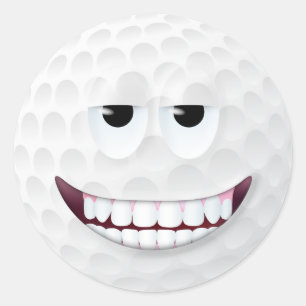 Golf Ball Face 2 Classic Round Sticker
