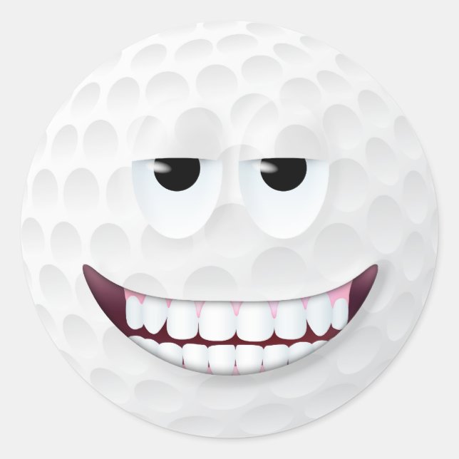 Golf Ball Face 2 Classic Round Sticker (Front)