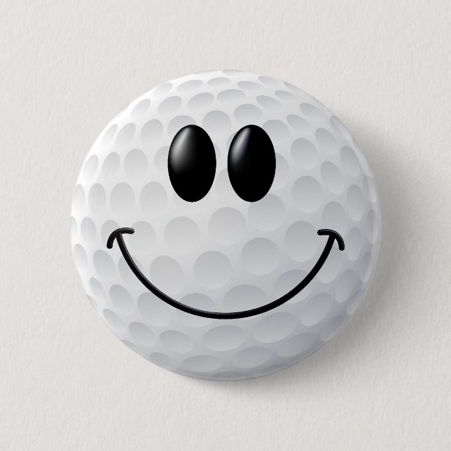 Golf Ball Face 6 Cm Round Badge (Front)