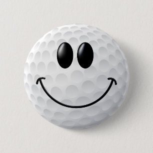 Golf Ball Face 6 Cm Round Badge