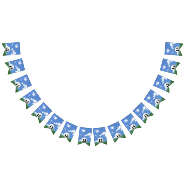 Golf Ball for 13th birthday Bunting Flags (All)