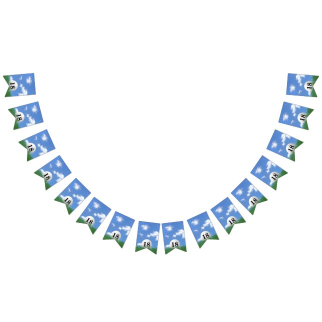 Golf Ball for 18th birthday Bunting Flags (All)